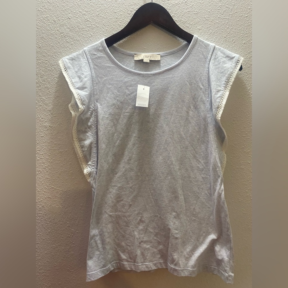 LOFT Women's Size‎ XS Light Gray Casual cotton Top NWT